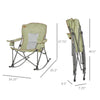 Outsunny Outdoor Folding Beach Camping Chair with Strong Steel Legs, Side Cup Holder, & Durable Oxford Fabric, Green