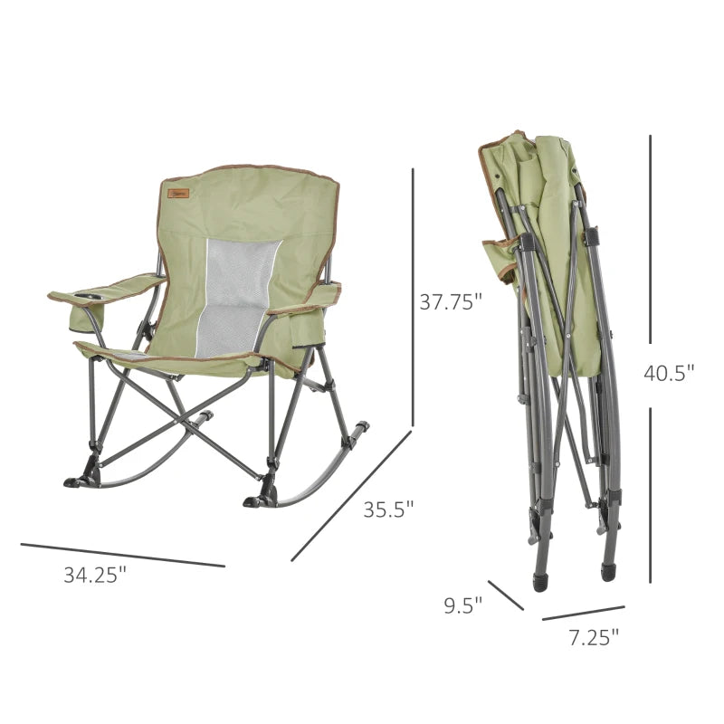 Outsunny Padded Camping Chair, Compact Folding Chair for Adults with Portable Carry Bag, Easy Set Up, Supports 265 Lbs, for Camp Fishing Trips Beach