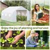 Outsunny 12' x 10' x 7' Walk-in Outdoor Tunnel Greenhouse, PE Cover, Steel Frame, Roll-Up Zipper Door & 6 Windows for Flowers, Vegetables, Tropical Plants, White