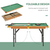 Soozier 55" Portable Folding Billiards Table Game Pool Table for Whole Family Number Use With Cues, Ball, Rack, Chalk, Green