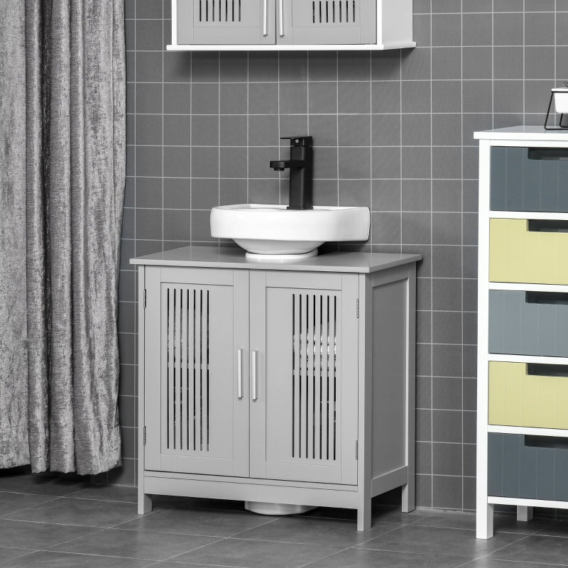 kleankin Bathroom Pedestal Under Sink Cabinet with Storage Shelf