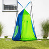 Outsunny Kids Pod Swing, Waterproof Flat/Tent Chair Seat, Ventilating Hanging Swing, with Screen Window, Rolling Door, for Indoor & Outdoor Use, Green