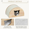 PawHut Cat House Foldable 2 In 1 Design Condo Pet Bed with Removable Washable Cushions Scratching Pad - Grey