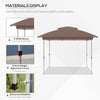 Outsunny 12' x 12' Pop Up Canopy Tent with Netting and Carry Bag, Instant Sun Shelter with 137 sq.ft Shade, Tents for Parties, Height Adjustable, for Outdoor, Garden, Patio, Brown
