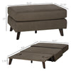 HOMCOM Folding Ottoman Sleeper, Convertible Fabric Bed, Brown