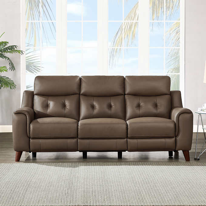 Malibu Leather Power Reclining Sofa with Power Headrests