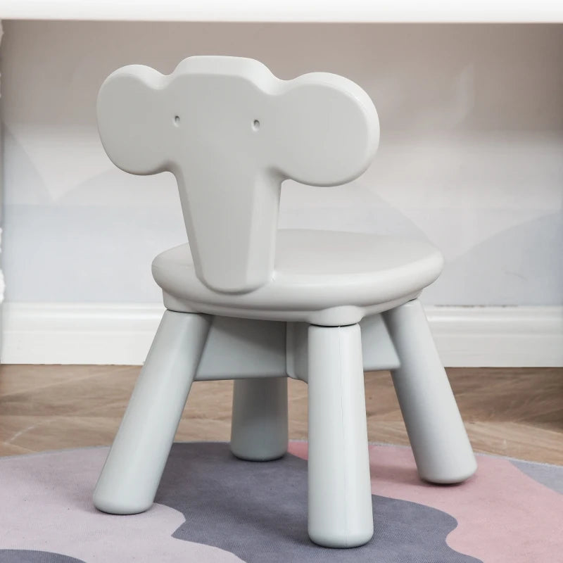 Qaba Kids Adjustable Table and Chair for Set, School, Art, and Meals Grey and White