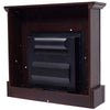HOMCOM Electric Fireplace Freestanding Heater 1400w Artificial Flame Effect - Dark Brown