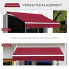 Outsunny 8' x 7' Manual Retractable UV Protentant Sun Shade Patio Awning - Red