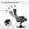HOMCOM Recliner Chair with Ottoman, Velvet Upholstered Video Gaming Chair, Racing Styled Swivel Recliner with Footrest, Headrest and Lumbar Support, Grey and Black