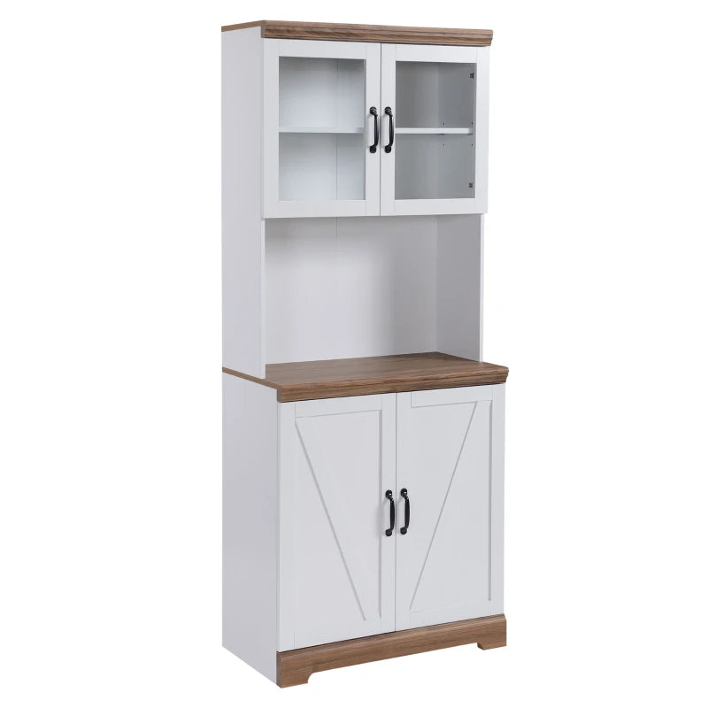 Farmhouse Kitchen Pantry Storage Cabinet with Drawer and Adjustable  Shelves, Pantry Cabinet for Kitchen, Bathroom or Hallway, White