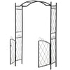 Outsunny 7Ft Outdoor Garden Arbor, Wedding Arch for Ceremony, Trellis with Scrollwork Design, Ideal for Climbing Vines and Plants