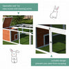 PawHut Large Wooden Rabbit Hutch Small Animal Habitat Enclosure Outdoor Run and Lockable Doors - Natural