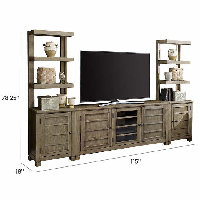 East Lake 3-piece Entertainment Wall with 65” Console