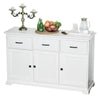 HOMCOM Buffet Storage Cabinet for Kitchen Dining Room Entryway with 2 Cabinets and 3 Drawers, Adjustable Shelves - White