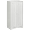 HOMCOM Bamboo Bathroom Cabinet, Storage Cabinet with Doors and Adjustable Shelves, 31.5" x 13.75" x 38.5", Natural