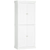 HOMCOM Freestanding Modern 4 Door Kitchen Pantry, Storage Cabinet Organizer with 6-Tier Shelves, and 4 Adjustable Shelves, White