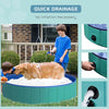 PawHut 12" x63" Collapsible PVC Pet Foldable Swimming Pool Dog Bathing Tub - Green / Blue