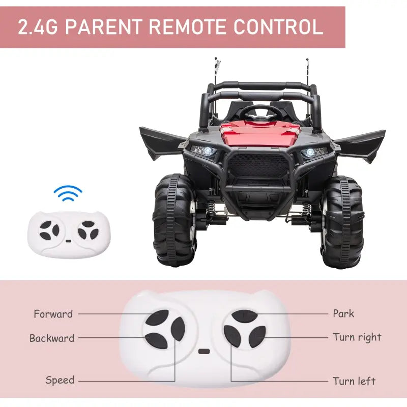 ShopEZ USA Kids Ride On Car 12V Battery-Powered Electric Truck with Wide Seat, Parent Remote Control & Music, White