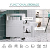 kleankin Short Bathroom Storage Cabinet, Cabinet Organizer with 1 Drawer and Adjustable Shelf for Living Room, Grey