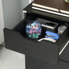 HOMCOM 3 Drawer Storage Cabinet, Mobile File Cabinet, Printer Stand with Castors, Black Wood Grain