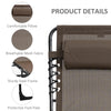 Outsunny Reclining Chaise Lounge Chair, Portable Sun Lounger, Folding Camping Cot, with Adjustable Backrest and Removable Pillow, for Patio, Garden, Beach, Brown