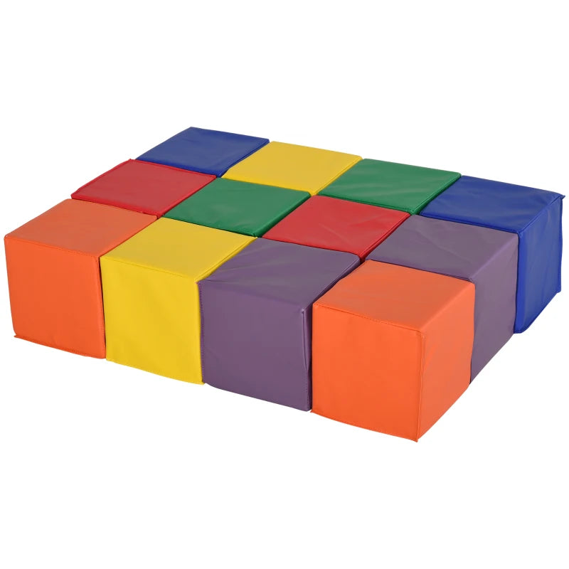 Soozier 12 Piece Soft Foam Building Play Blocks for Toddlers with Bright Colors, Safe Materials, & Endless Possibilities