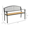 Outsunny 50" 2-Person Garden Bench Loveseat with Cast Iron Decorative Welcome Vines, Outdoor Patio Bench for Backyard, Porch, Entryway