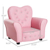 Qaba Soft Kids Sofa Chair, Single Lounger Armchair for Children with Strong Frame, Cute Pink Crown Throne for Relaxing, Watching TV, Studying
