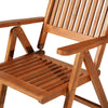 Outsunny Outdoor Acacia Wood Dining Patio Chair Foldable with 5 Adjustable Seat Positions
