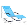 Outsunny Zero Gravity Rocking Chair Outdoor Chaise Lounge Chair Recliner Rocker with Detachable Pillow & Durable Weather-Fighting Fabric for Patio, Deck, Pool, Light Blue