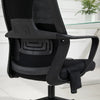 Vinsetto Office Computer Swivel Chair with Massage Lumbar Cushion, Adjustable Seat & Headrest,  Rocking Function - Black