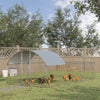 PawHut 18.7 ft Large Metal Chicken Coop for 18 Chickens, Walk-In Chicken Coop Run, Big Chicken House, Ducks Rabbit Enclosure for Backyard with Water-resistant and Anti-UV Cover