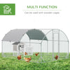 PawHut Galvanized Large Metal Chicken Coop Cage Walk-in Enclosure Poultry Hen Run House Playpen Rabbit Hutch with Cover for Outdoor Backyard 9.2' x 18.7' x 6.5' Silver