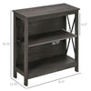 HOMCOM 4-Tier Industrial Style Bookcase with Open Storage Display Rack, Drawer, Cabinet for Living Room - Dark Brown