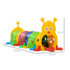 Qaba Kids Caterpillar Tunnel Outdoor Indoor Climb-N-Crawl Play Equipment for 3-6 Years Old, 6 Sections, for Daycare, Preschool, Playground, Multicolor