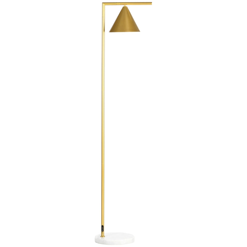 HOMCOM Floor Lamps for Living Room, Modern Standing Lamp with Adjustable Head, 13.75"x10.25"x60.25", Gold