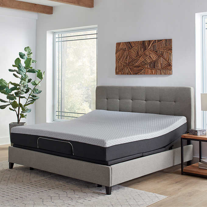 Hudson 10” Mattress with Upholstered Bedframe and Adjustable Base