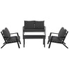 Outsunny 4 Piece Patio Furniture Set, Outdoor Conversation Set with Armchairs, Loveseat, Coffee Table and Cushions for Backyard, Poolside, Lawn and Garden, Black