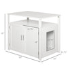PawHut Inside Tabletop Side Table Cat Box Fixture w/ Magnetic Closing Door  White