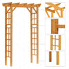 Outsunny 85" Wooden Garden Arbor for Wedding and Ceremony, Outdoor Garden Arch Trellis for Climbing Vines, Fir Wood, Carbonized Color