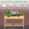 Outsunny Wooden Raised Garden Bed, Elevated Planter Box Stand with 8 Slots and Open Shelf, Dark Brown