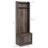 HOMCOM Rustic Hall Tree with Shoe Storage Bench, Entryway Bench with Coat Rack, Accent Coat Tree with Storage Shelves, Brown