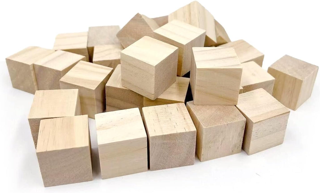 Wood Blocks for Crafts, Unfinished Wood Cubes, 3cm Natural Wooden Bloc –  ShopEZ USA