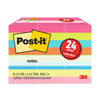 Post-it Notes, Assorted Bright Colors, 1-1/2" x 2" 100 Sheets, 24 Pads