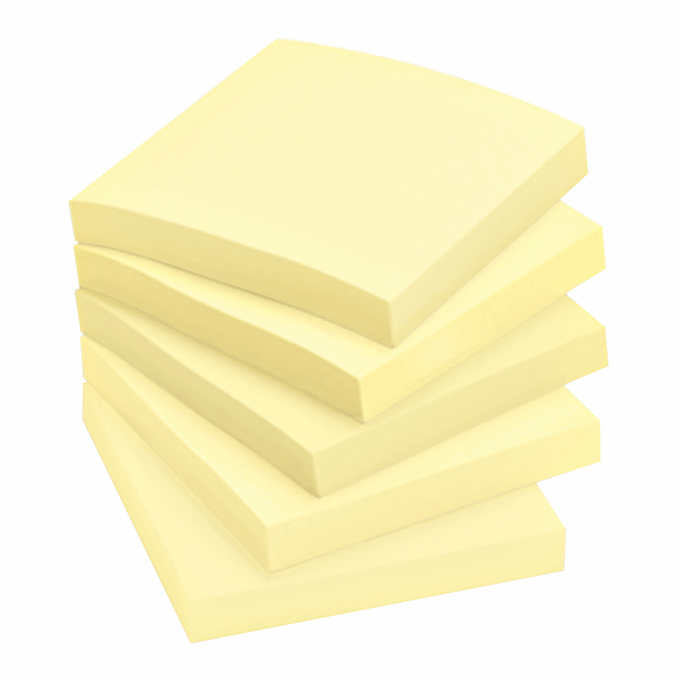 Post-it Notes, Canary Yellow, 3" x 3" 100 Sheets, 24 Pads