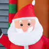 Outsunny 9ft Christmas Inflatable Candy Cane Archway with Penguin Snowman on Gift Box, Blow-Up Outdoor LED Yard Display