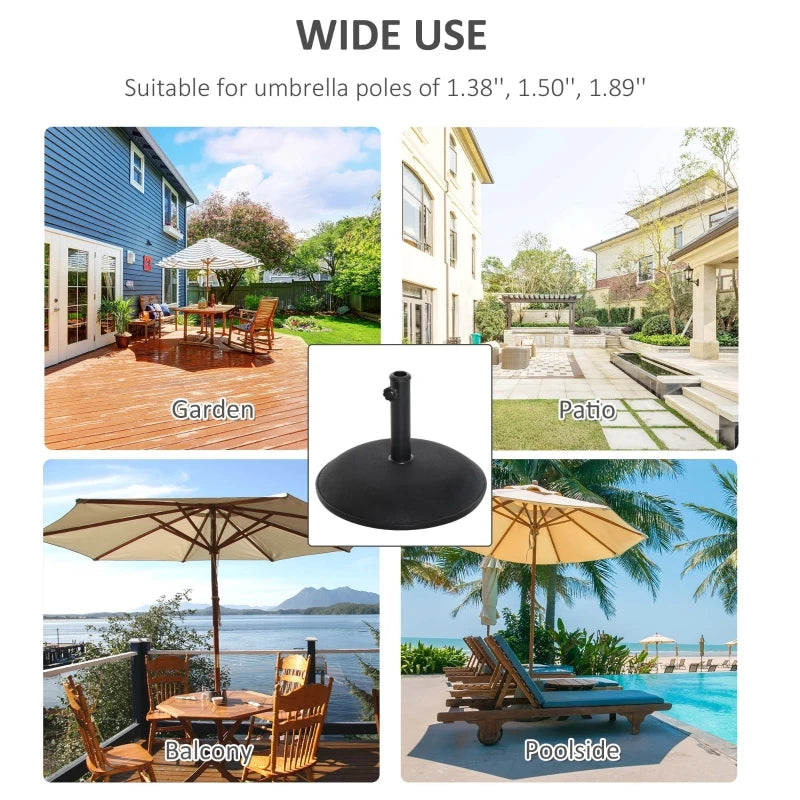 Outsunny Cantilever Offset Umbrella Base Stand Portable Square Parasol Weights with Wheels, 110 lbs Capacity Water or 132 lbs Capacity Water Capacity Sand, Black