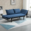 HOMCOM Single Person Chaise Lounger, Modern Sofa Bed with 5 Adjustable Positions, 2 Large Pillows, and Black Legs, Blue