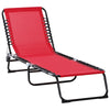 Outsunny Folding Chaise Lounge Pool Chairs, Outdoor Sun Tanning Chairs, Folding, Reclining Back, Steel Frame & Breathable Mesh for Beach, Yard, Patio, Purple